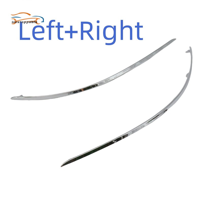 Set of 2 Front Bumper Chrome Molding Trim Fits Mercedes-Benz 2008-2012 C300 C350