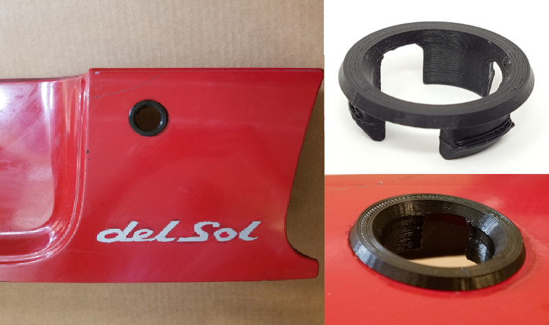1992-1997 Honda Del Sol Rear Keyhole Trim Ring grommet 93 94 95 96 finish key