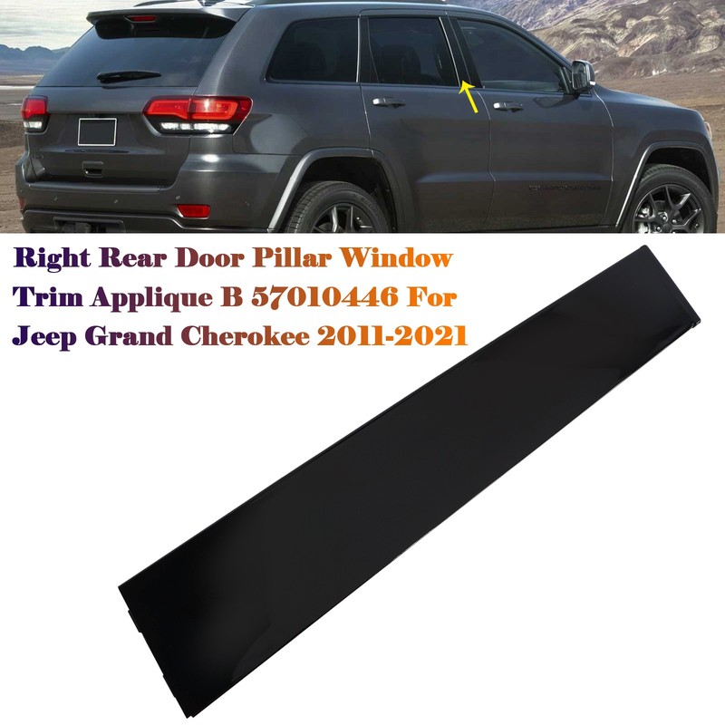 Right Rear Door Pillar Window Trim Applique B 57010446 For Jeep Cherokee 11-21 S