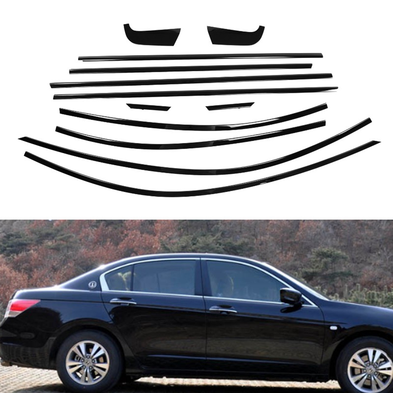 Gloss Black Window Strip Trims Weatherstrip Cover For Honda Accord 8th 2008-12