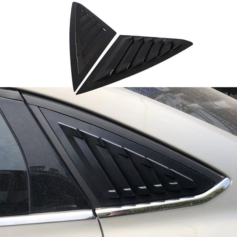 Matte Black Side Window Louver Shutter Cover Trim For Ford Focus Sedan 2012-2018