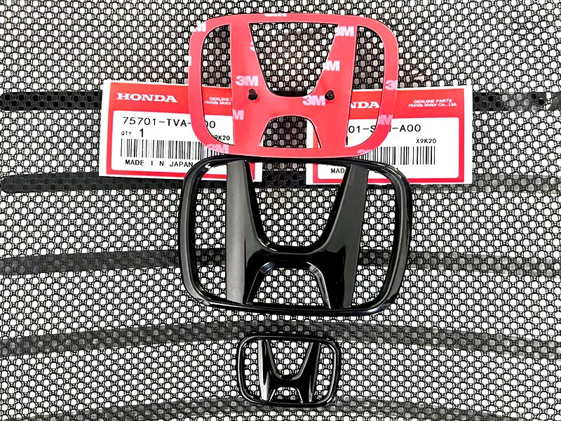 3Pack Black Front Steering Rear Badge Emblem For Honda-Accord Sedan 2018-2022