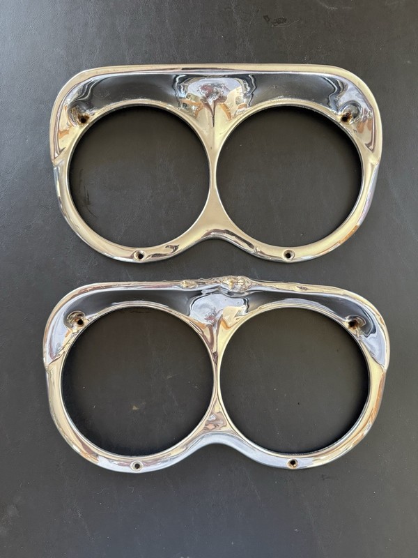 1960-1961 Chevy Truck Headlight Bezels CHROME Pair 60-61 Apache Pickup Grill