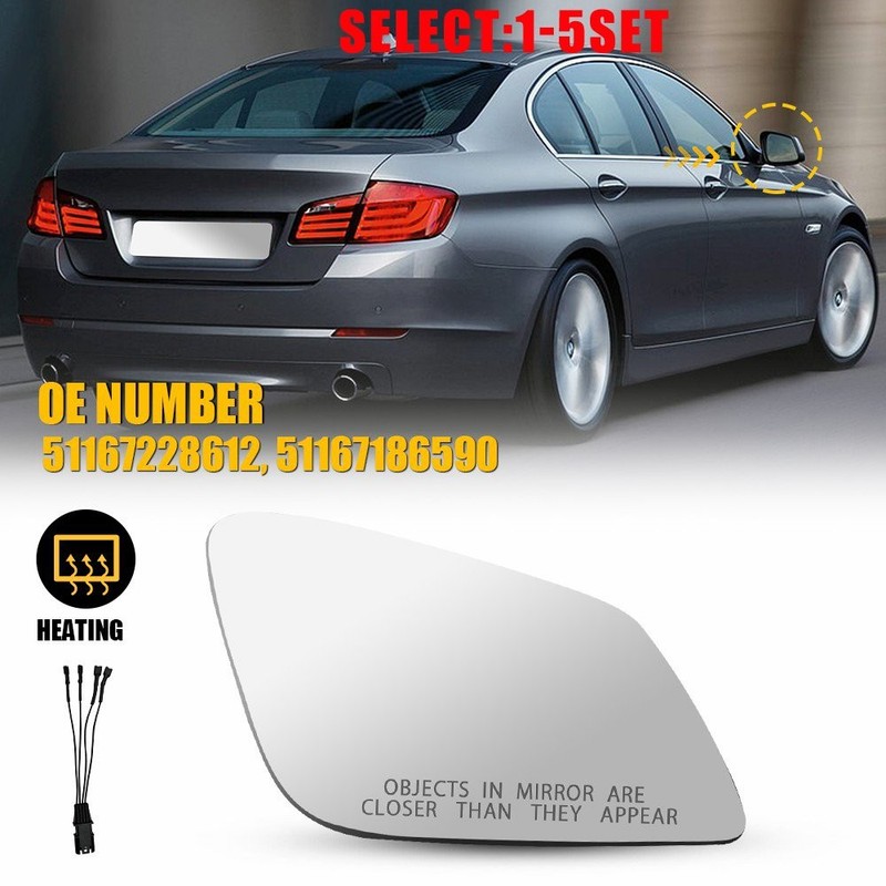 Passenger Right Side Mirror Glass for 2010 2011-16 BMW 528i 535i 550i 4Pin 1-5X gallery