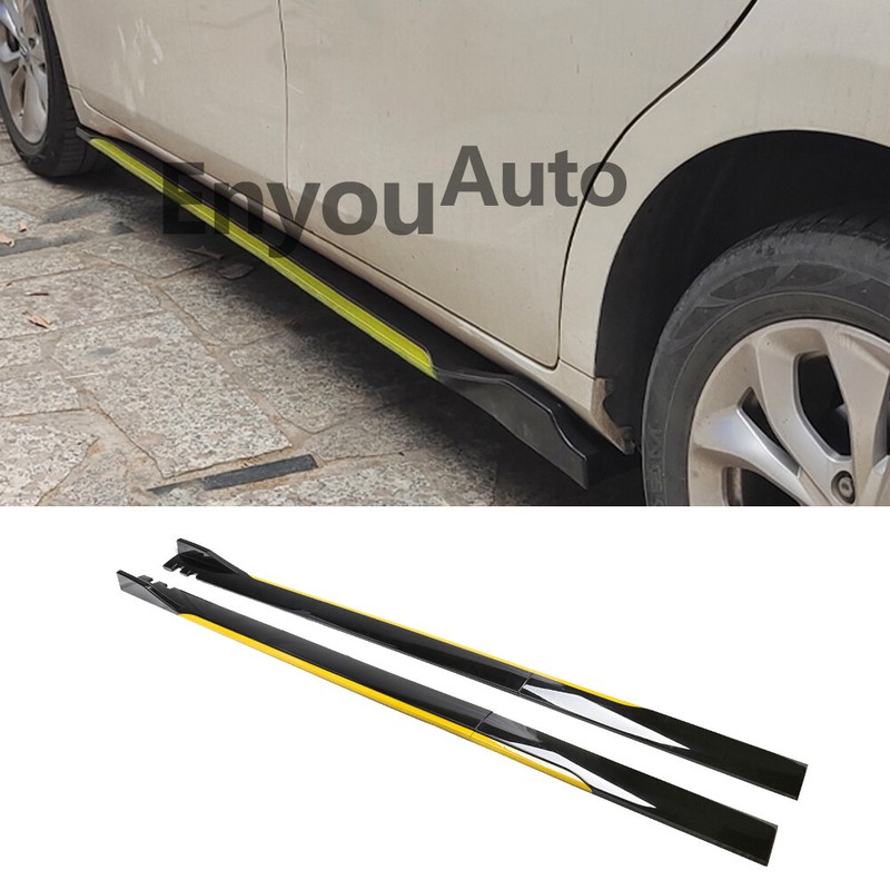 For Toyota Corolla 86″ Side Skirt Extension Rocker Panel Splitter Black Yellow