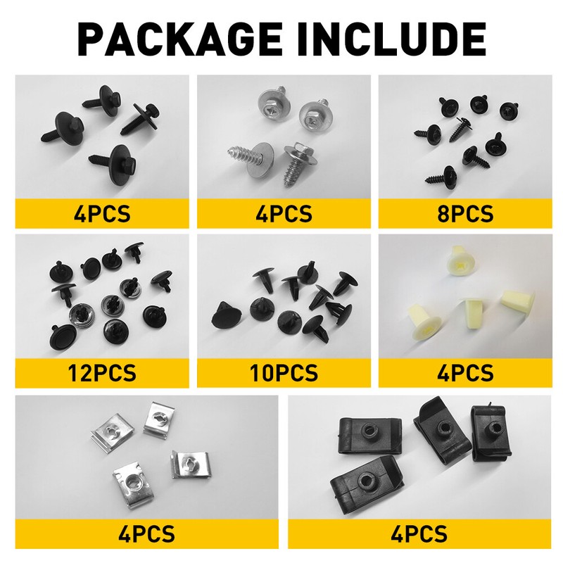50pcs/Set Car Engine Splash Shield Body Bolts Screw Nut Fender Bumper Clip Rivet gallery