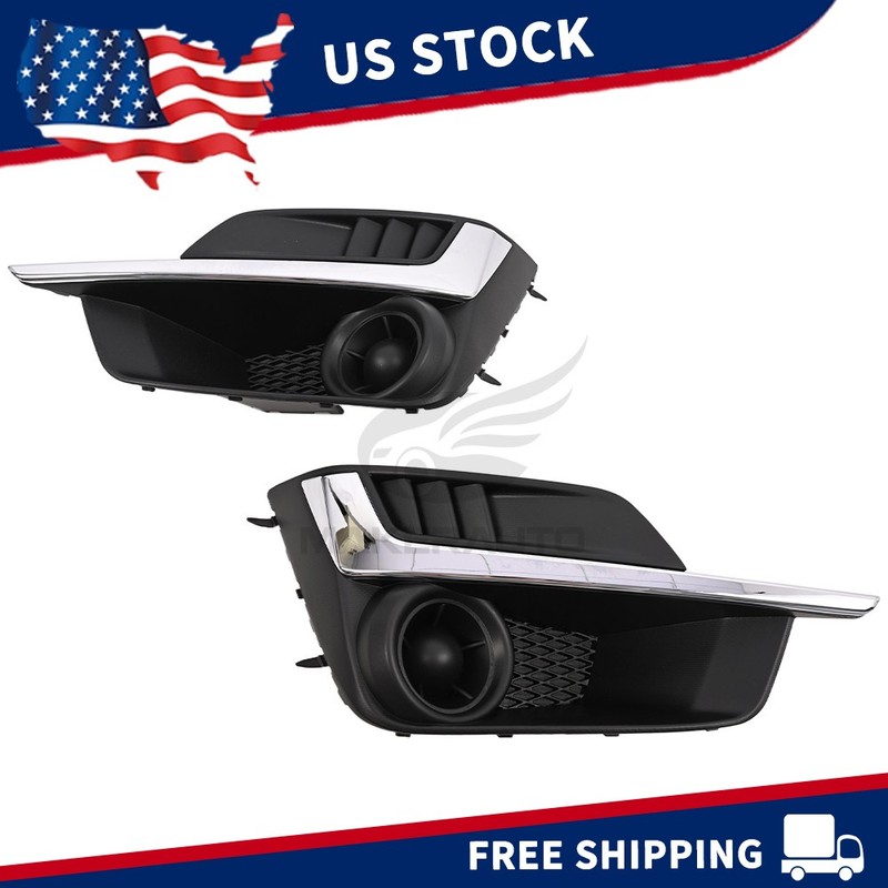 Pair Left+Right Front Bumper Fog Light Cover Bezel for Subaru Impreza 2015-2016