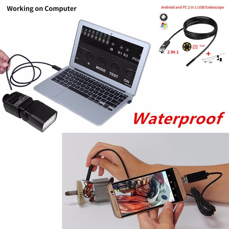 7MM 2 In 1 Micro USB Mini Camcorder Waterproof 6 LED Borescope Inspection Camera gallery
