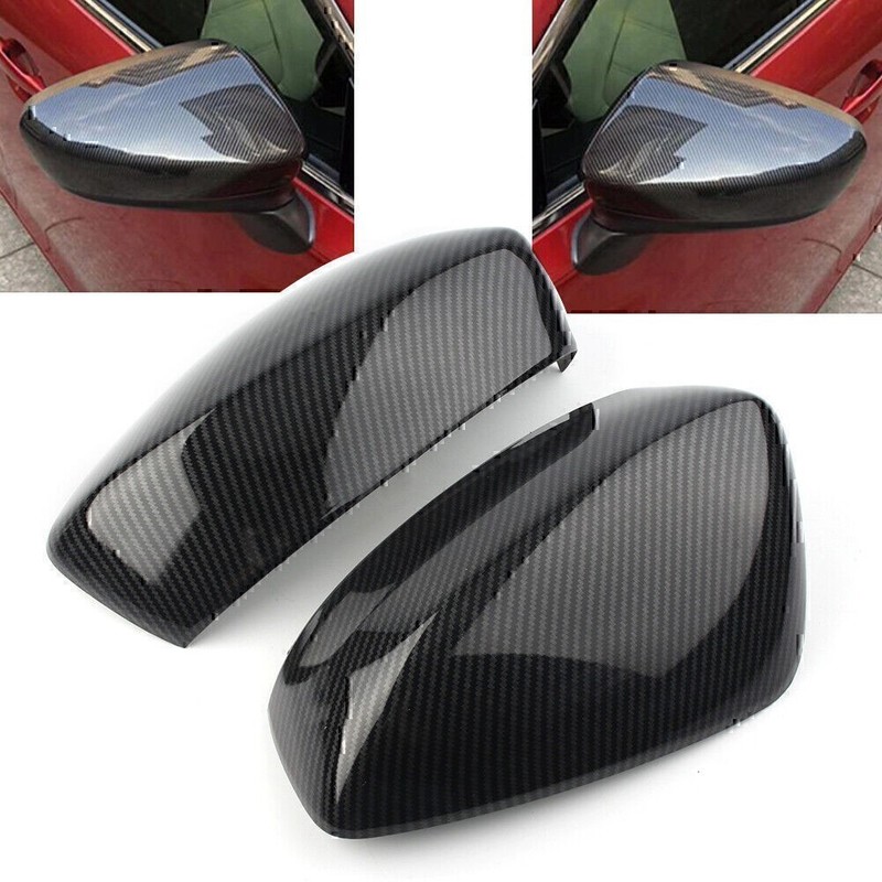 2x Carbon Fiber Style Side Rearview Trim Cover For Mazda 3 Axela 2014-2016 US