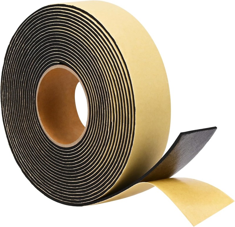 Weather Stripping Door Seal Strip 30 Feet, 2 Inch Wide X 1/8 Thick Black