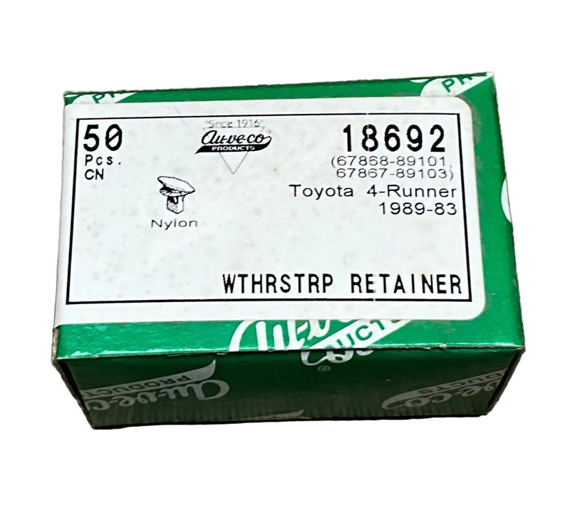 50 Weather Strip Retainers Auveco 18692 Toyota 4 Runner: 67868-89101 1989-83 gallery