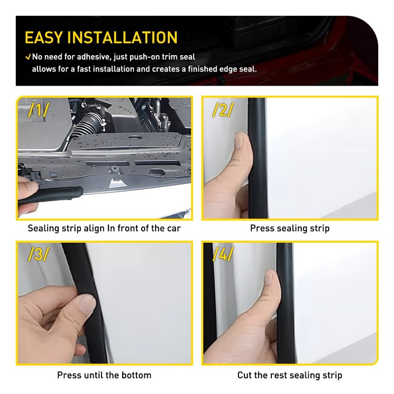 Car Front Engine Hood Sealing Strip Weatherstrip Rubber For Toyota Corolla 07-13 gallery