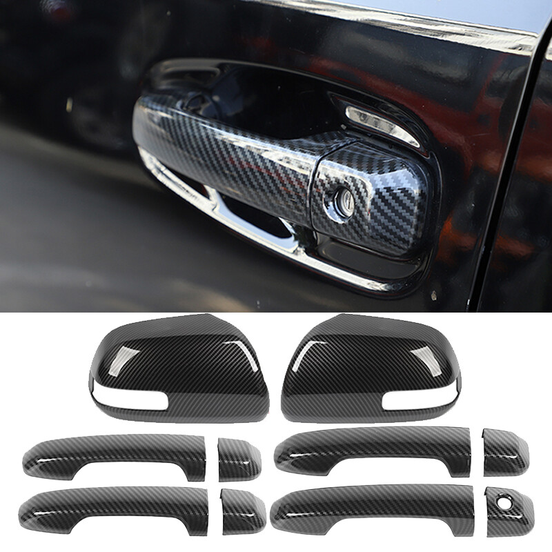 For 4Runner 2010-13 Carbon fiber Door Handle Cover + Side Mirror Decor Trims Set gallery