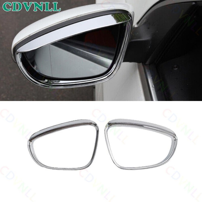 For Volkswagen CC 2012-2017 Chrome Silver Rear View Mirror Rain Eyebrow Visor 2*
