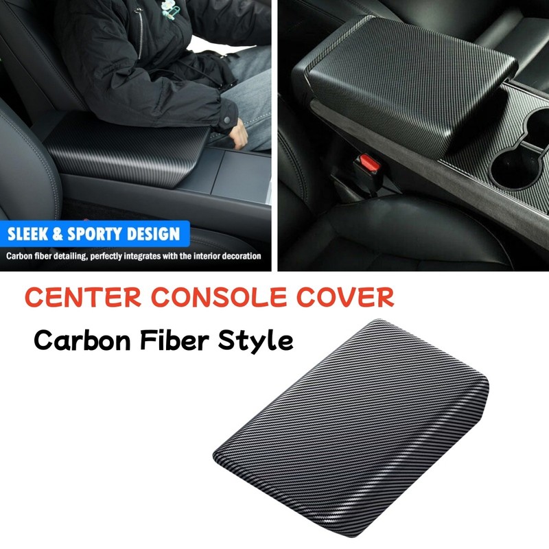 For Tesla Model 3/Y Carbon Fiber Style Center Console Cover /Handrail Trim Cover