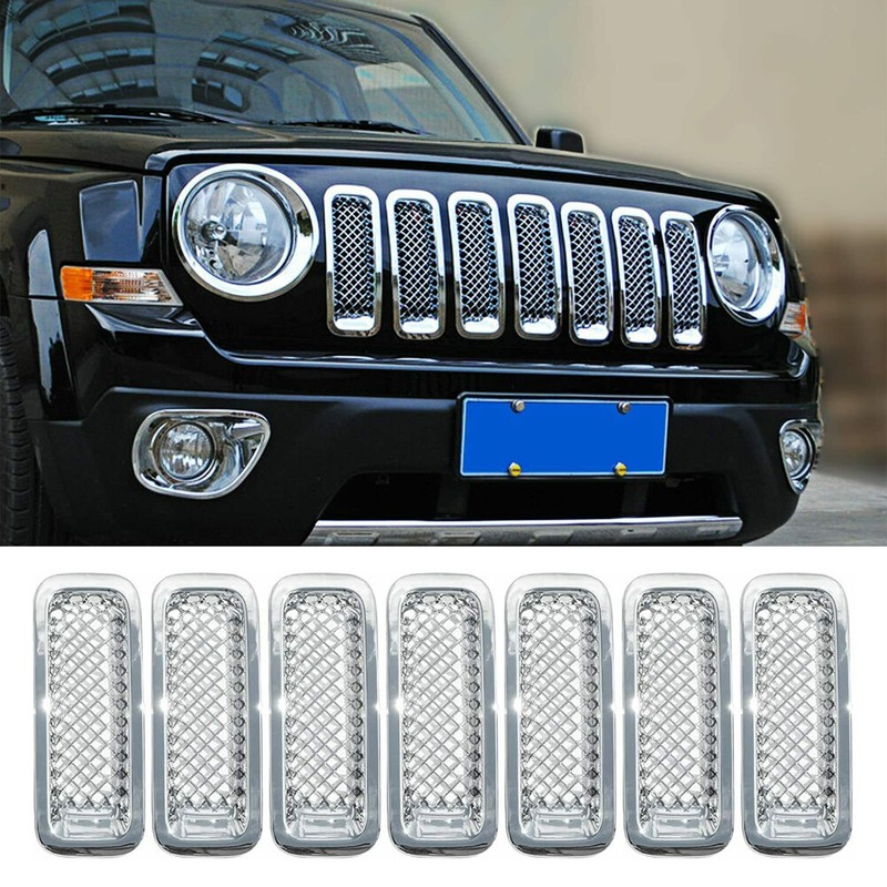 Chrome Front Grille Grill Mesh Insert Trim Cover for 2011-2016 Jeep Patriot 7pcs gallery