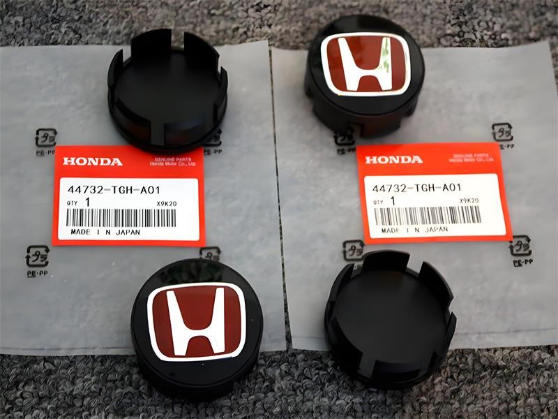 58mm HONDA CIVIC FIT Set of 4 JDM Red H Wheel Center Caps Hubs Cover Cap gallery