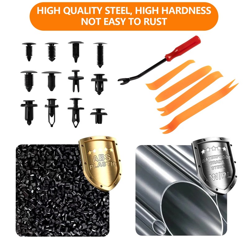 240 Pcs Car Bumper Clips Plastic Rivets Push Pin Retainer Kit with 5 Removers gallery