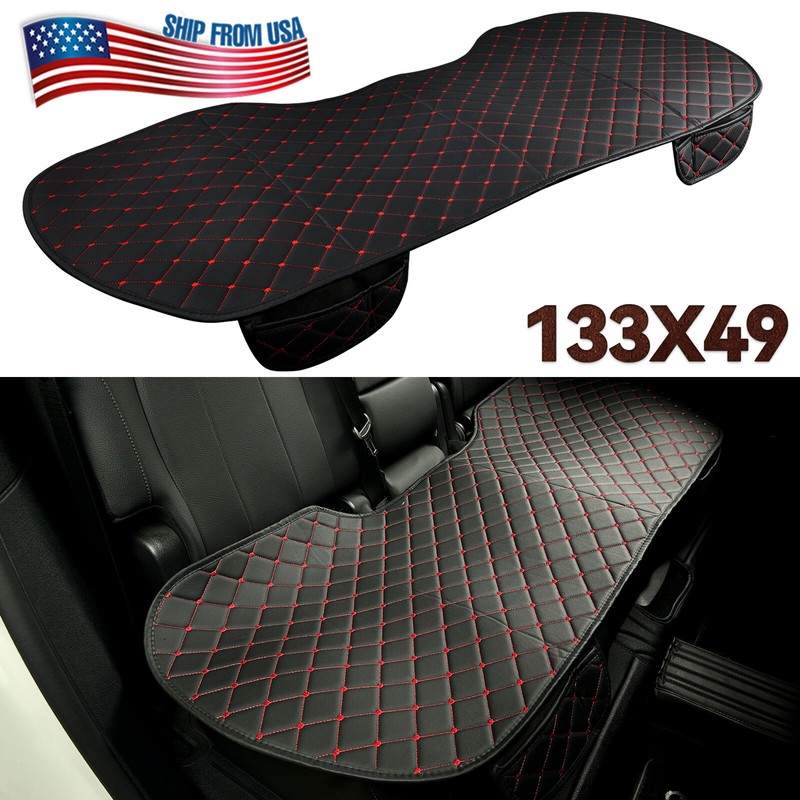 PU Leather Car Rear Back Seat Cover Universal Pad Mat Chair Protector Cushion US