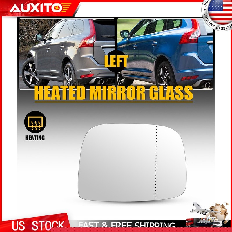 Left Right Heated Mirror Glass with Backing Plate for 2010-2017 Volvo XC60 1/2X