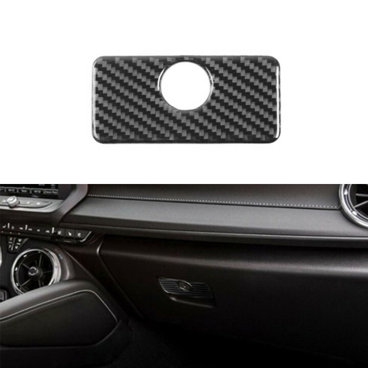 Copilot Storage Box Handle Cover Trim For Chevrolet Camaro 2016-23 Carbon Fiber