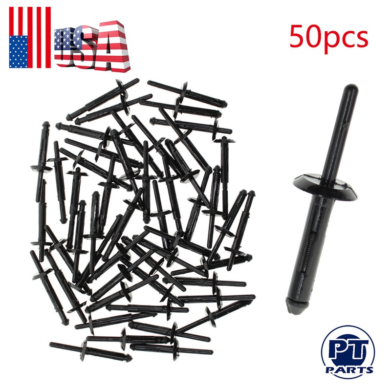 Set of 50 Nylon Plastic Bumper Rivets Car Body Fastener Retainer Clip For Nitro