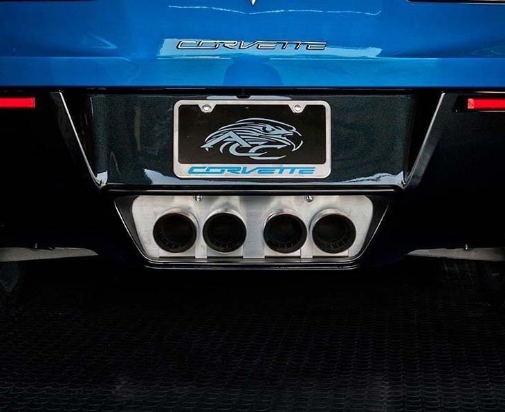 14-19 C7 CORVETTE EXHAUST FILLER PANEL STANDARD EXHAUST BRUSHED STAINLESS STEEL