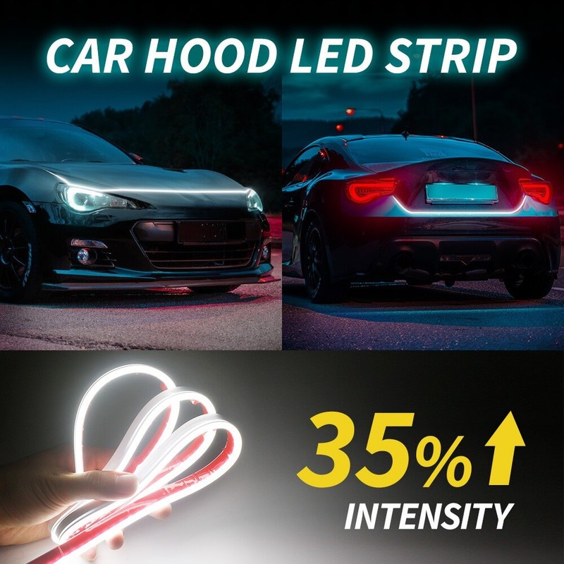 White Flexible Car Hood Day Running LED Light Strip Accessories Universal 2023 gallery