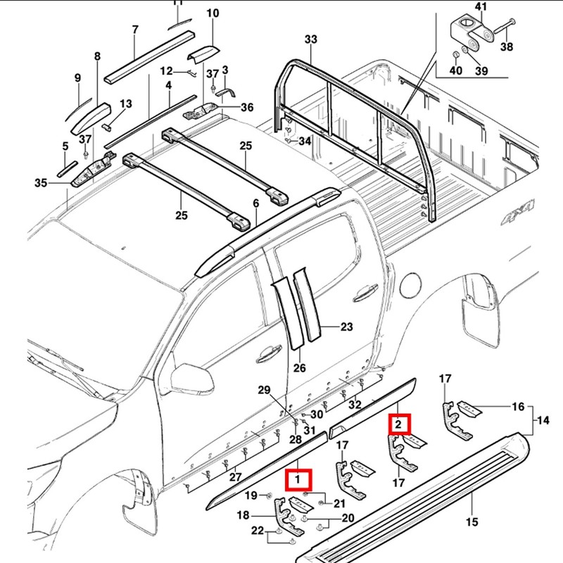 Fits Chevrolet Colorado 4 Dr 2012 - '21 Set 4Dr Moulding Body Door Cladding gallery