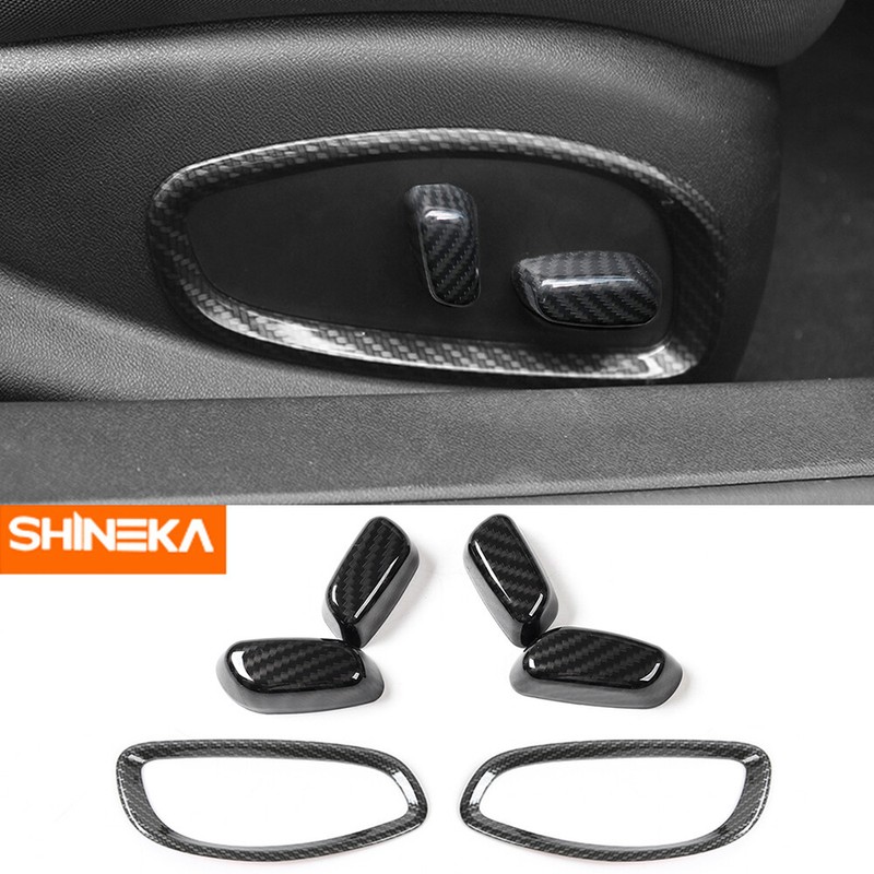 2pcs Seat Adjust Switch Button Ring Cover Trim For Chevrolet Camaro 2017+ Carbon