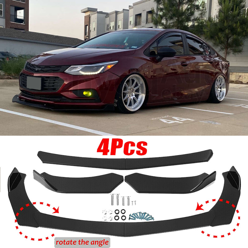 For Chevrolet Cruze for Chevy Front Bumper Lip Splitter Spoiler Glossy Black US