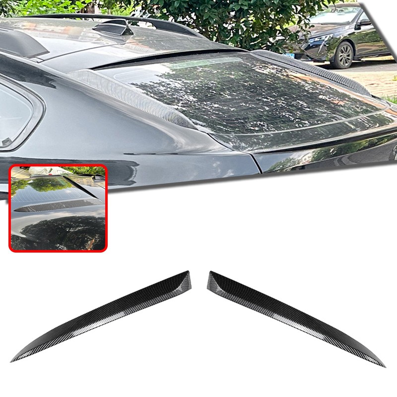 Carbon Look Rear Window Side Spoiler Lip Trim Fit For BMW X6 E71 2008-2014 2009 gallery