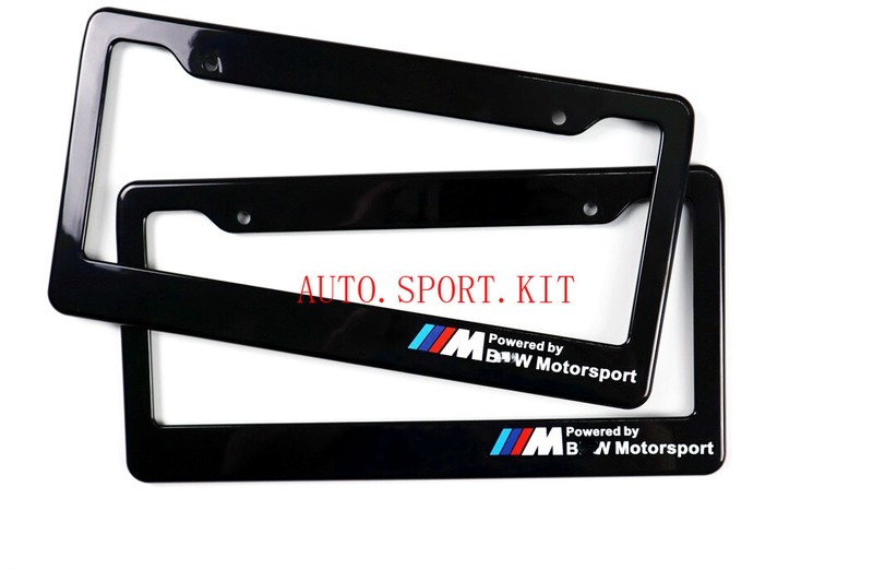 MP Style Black License Plate Frames Front Rear BMW Series 1 2 3 4 5 6 7