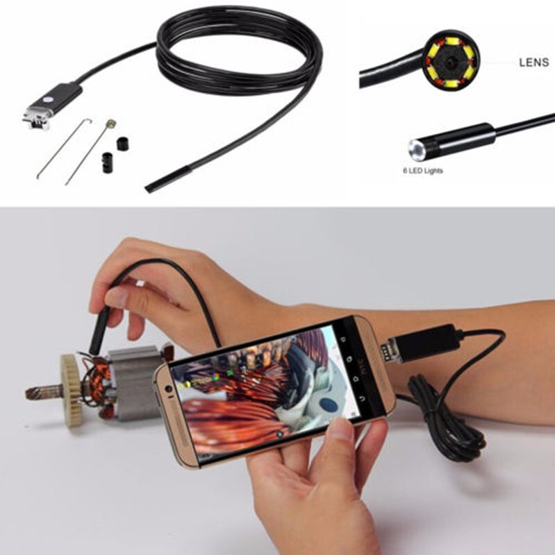 7MM 2 In 1 Micro USB Mini Camcorder Waterproof 6 LED Borescope Inspection Camera gallery