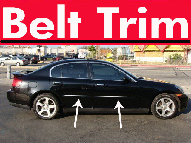 ForInfiniti G35 CHROME SIDE BELT TRIM DOOR MOLDING 2003 2004 2005 2006