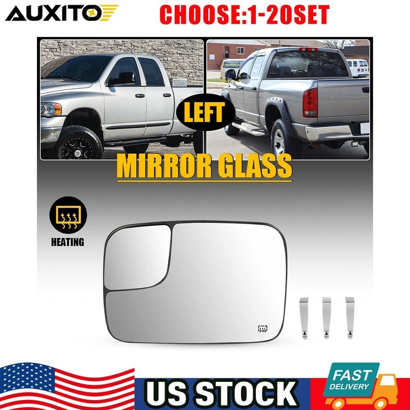 For 2005-09 Dodge RAM 2500 3500 Driver Left Side Heated Towing Mirror Glass 1-5X