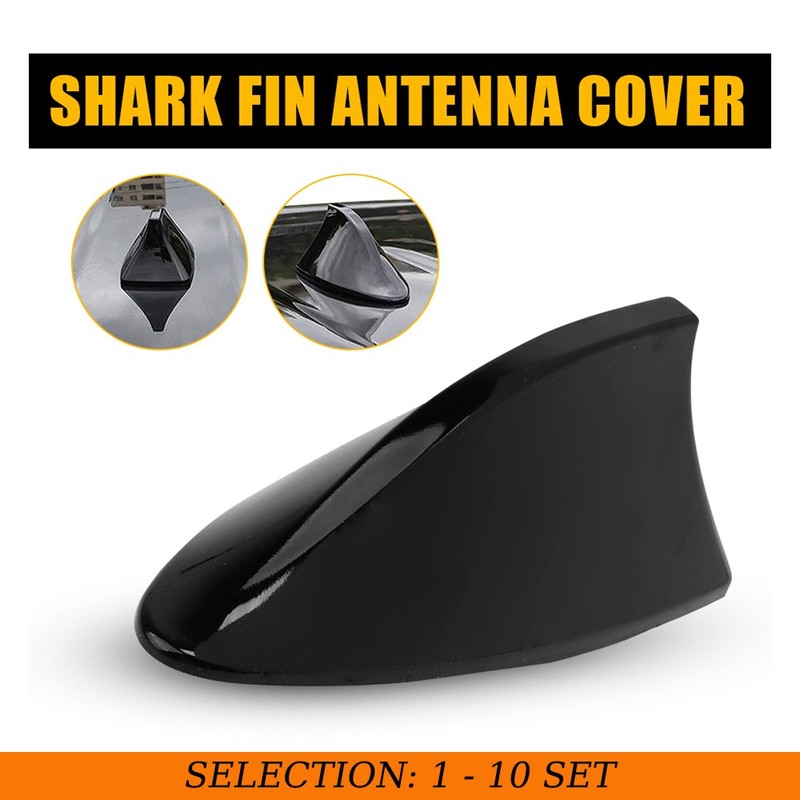1-10X BLACK Shark Fin Car Roof Antenna Radio FM/AM Signal Aerial Kit Accessories