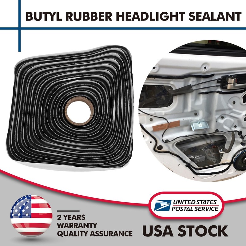 4M/13ft Butyl Tape Rubber Glue Headlight Sealant Retrofit Reseal Headlamps Door