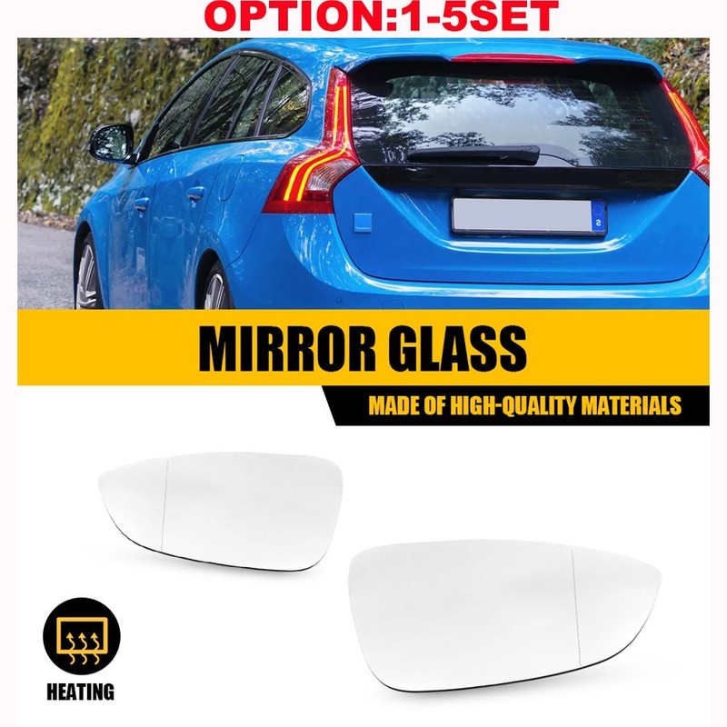 Left Right Side Heated Mirror Glass Clear Fit Volkswagen CC Eos Passat 2009-2017