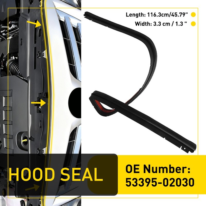 Car Front Engine Hood Sealing Strip Weatherstrip Rubber For Toyota Corolla 07-13