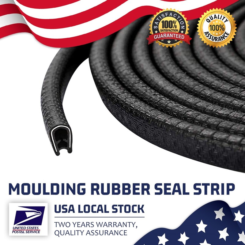 40ft Black PVC Rubber Seal Strip for Sheet Metal,Car Doors,Hatches,Table,Corners