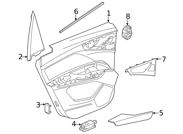 Genuine Audi Door Window Molding 89A-857-570-4PK gallery