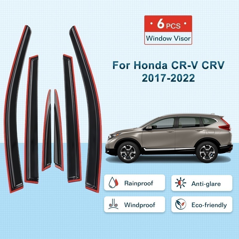 Wind Deflector For 2017-2022 Honda CRV 2017-2022 6pcs JDM New Tape-on 6x gallery