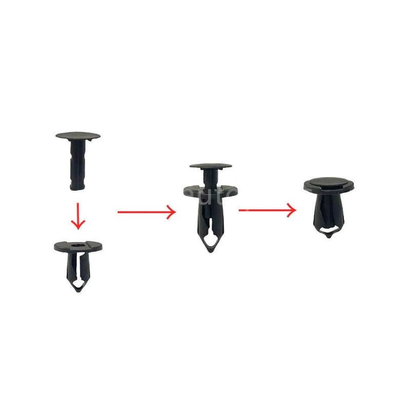 100x 8mm Bumper Clips for Car Hole Retainer Rivets Fastener Fender Push Pin gallery