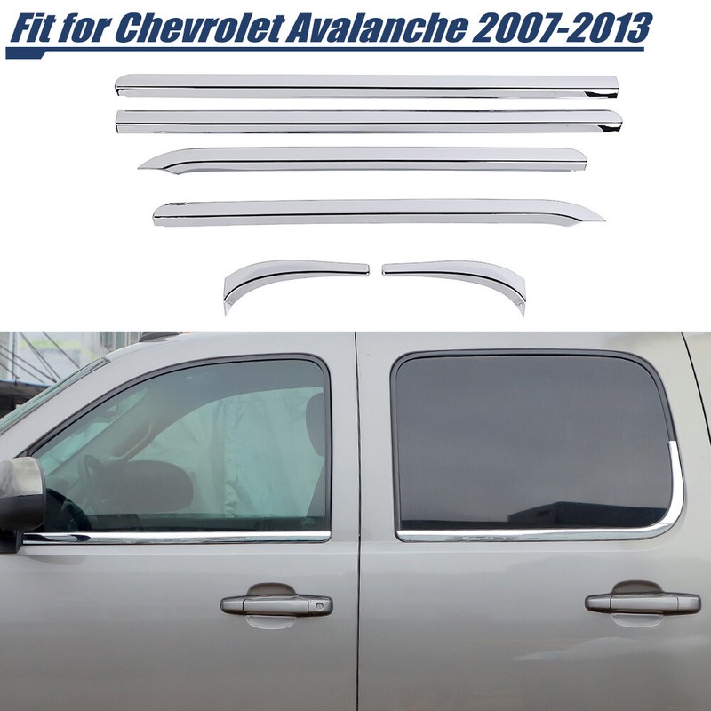 Chrome Window Bottom Sill Trim Cover Overlays For Chevy Silverado Suburban 07-13