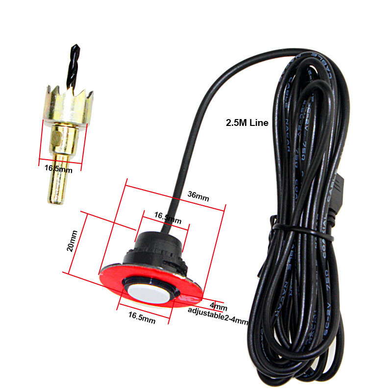 4 Sensors Parking Sensor Car Backup Reverse Radar System Alarm Kit 16mm White gallery