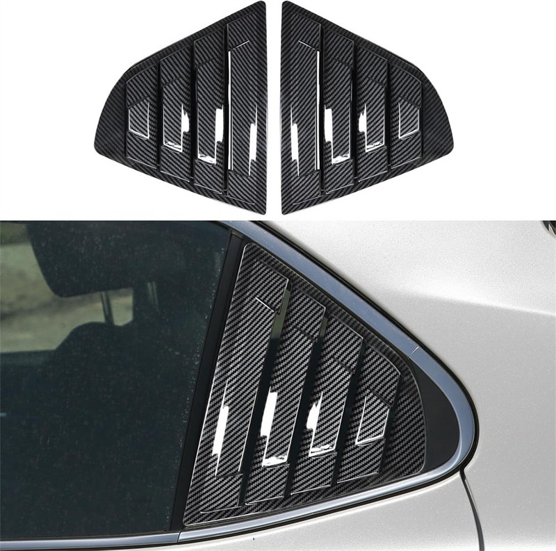 Carbon Fiber Look Vent Window Scoop Louver Cover Trim For Toyota Camry 2018-2022