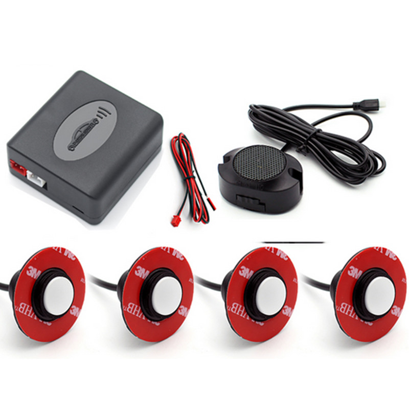 4 Sensors Parking Sensor Car Backup Reverse Radar System Alarm Kit 16mm White