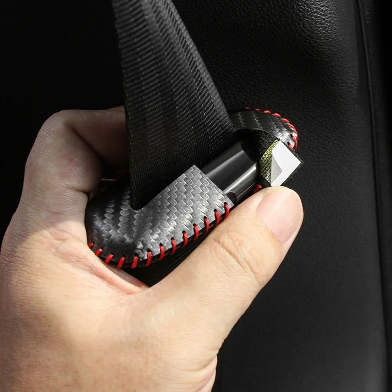 2PCS Car Seat Belt Buckle Clip Protector Leather Button Case Anti-Scratch Covers gallery