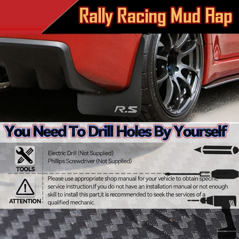 4PCS Front&Rear Black Universal Splash Guards Mud Flaps for Toyota Car Pickup gallery